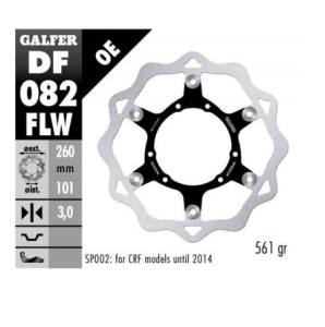 GALFER TARCZA HAMULCOWA PRZÓD HONDA